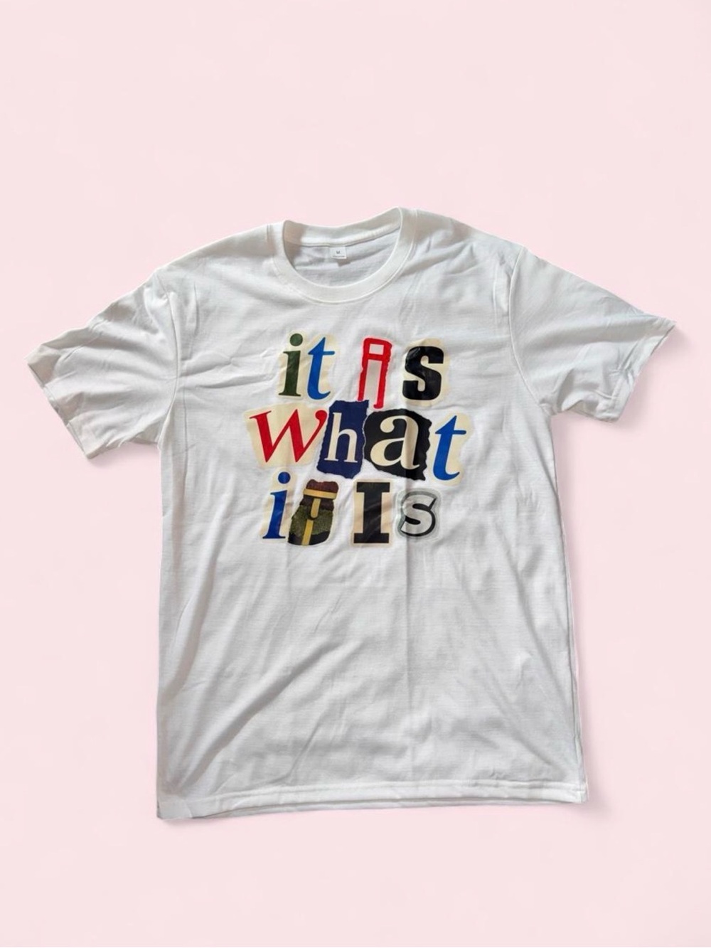 White Graphic Kids T‑Shirt with Colorful Lettering
